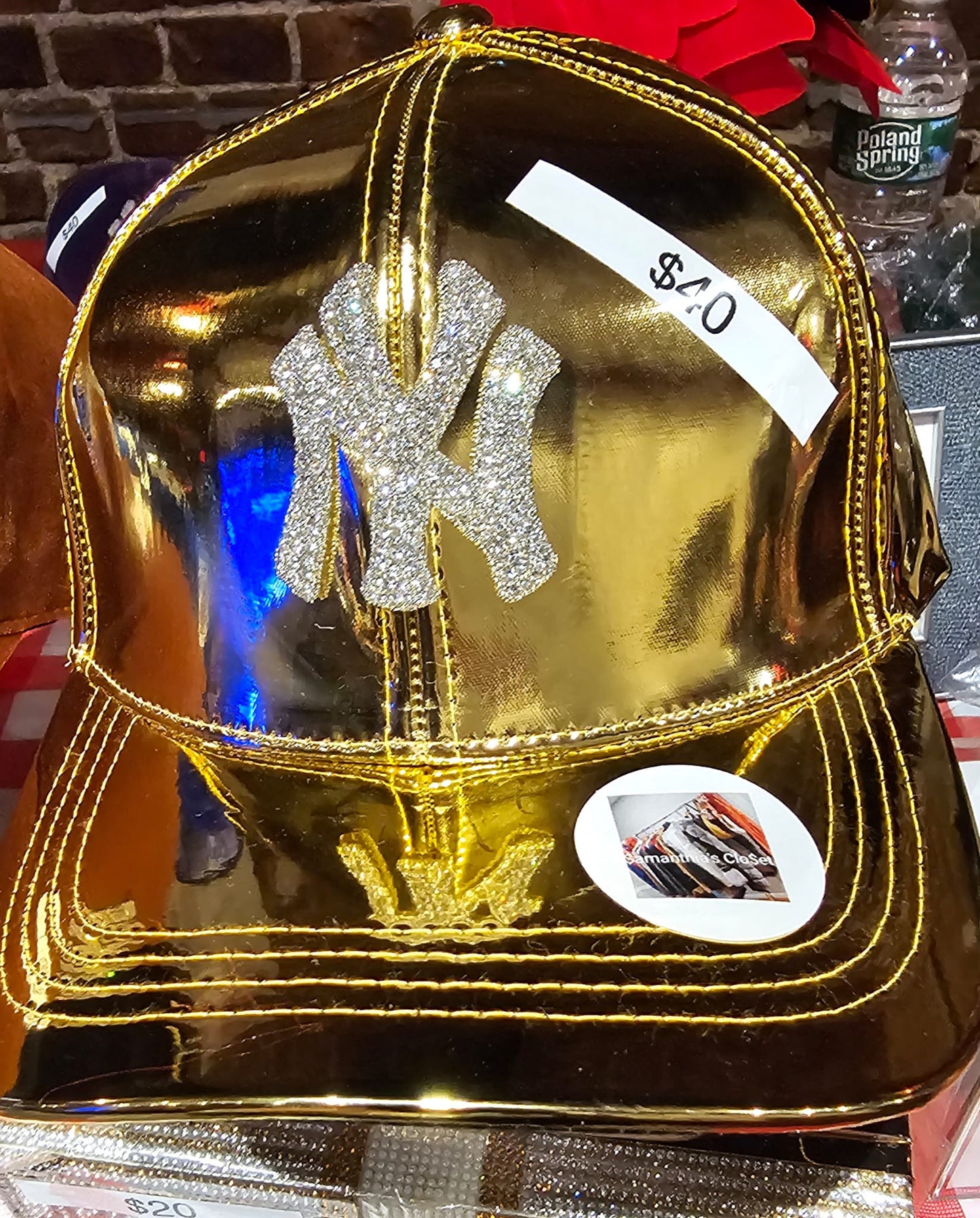 Metallic NY blings hats