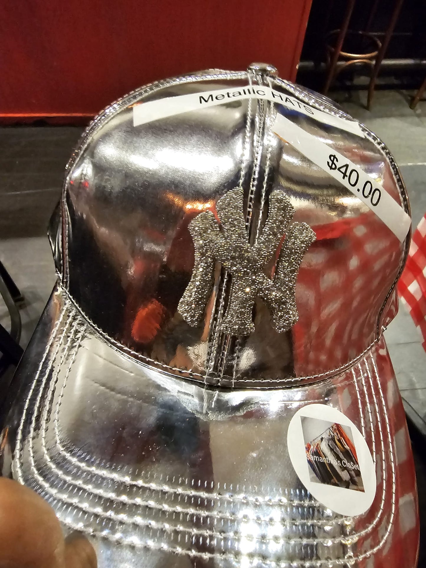 Metallic NY blings hats