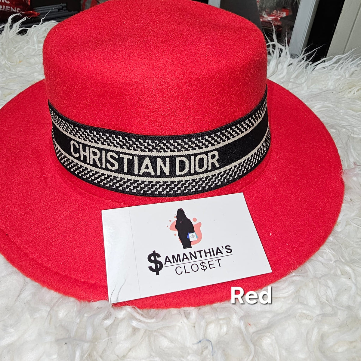 Christian Dior Fedora Burgundy Hat Christian Dior Oblique Large Brim Bucket Hat - Burgundy Hats  main image 2